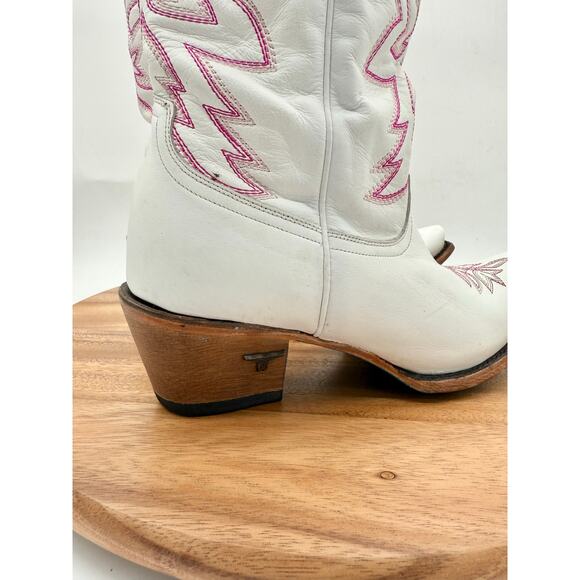 LANE SMOKESHOW White and Pink Snip Toe Cowgirl Western Boot Women's 11 - Picture 5 of 10
